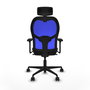 PIQUERAS Y CRESPO Silla de oficina Jorquera con mecanismo Sincro, Negro y Azul