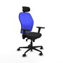 PIQUERAS Y CRESPO Silla de oficina Jorquera con mecanismo Sincro, Negro y Azul