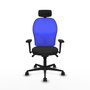 PIQUERAS Y CRESPO Silla de oficina Jorquera con mecanismo Sincro, Negro y Azul