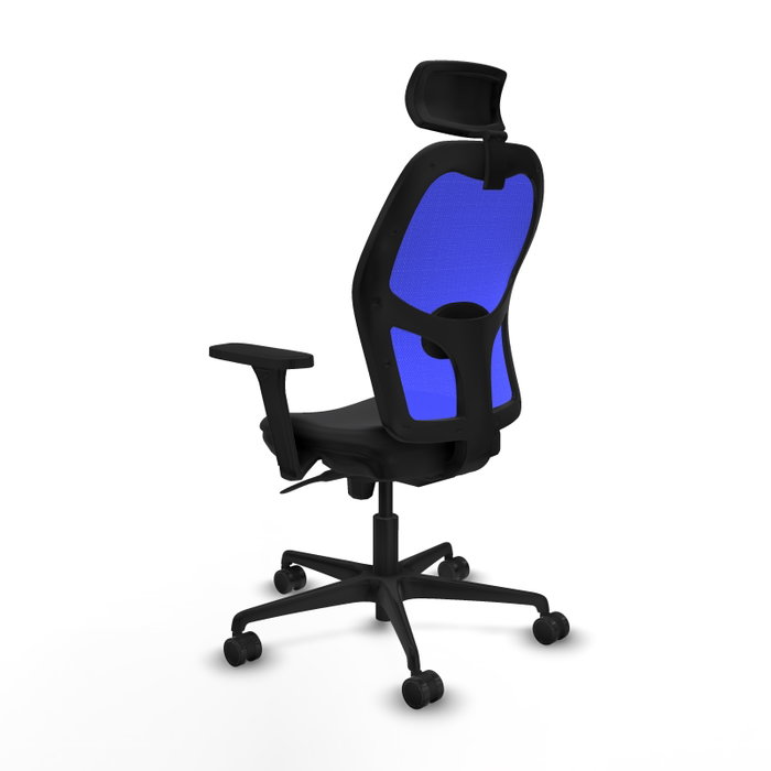 PIQUERAS Y CRESPO Silla de oficina Jorquera con mecanismo Sincro, Negro y Azul