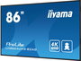 iiyama 86" UHD IPS DLED 3840x2160 Panel 500cd/m² Haze 25% Soporte 24/7 Operación Pantalla Profesional