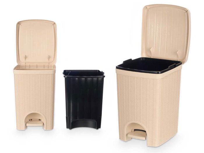 Stefanplast Papelera Elegance Gr Crema 20L 27.5 x 38.5 x 31 cm (Set de 6)