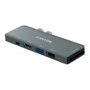 Canyon DS-5 Hub 7-en-1 Gris con 2xHDMI, USB 3.0, USB 2.0 y ranura SD