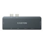 Canyon DS-5 Hub 7-en-1 Gris con 2xHDMI, USB 3.0, USB 2.0 y ranura SD