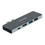 Canyon DS-5 Hub 7-en-1 Gris con 2xHDMI, USB 3.0, USB 2.0 y ranura SD