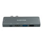 Canyon DS-5 Hub 7-en-1 Gris con 2xHDMI, USB 3.0, USB 2.0 y ranura SD