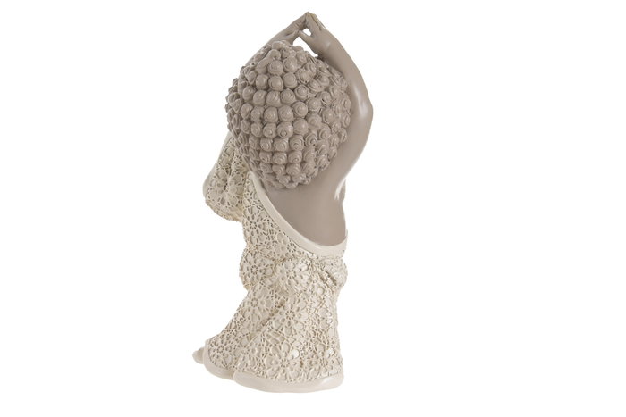 DKD Home Decor Figura de Buda de Resina Blanca - Pack de 6 unidades