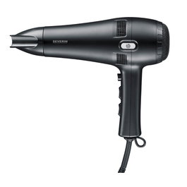 Severin Secador de Pelo HT 0165 2100 W con Difusor, Concentrador, Cable Retráctil, 3 Ajustes de Temperatura - Negro