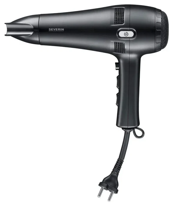 Severin HT 0165 Secador de pelo con cable retráctil, Difusor y concentrador, Negro