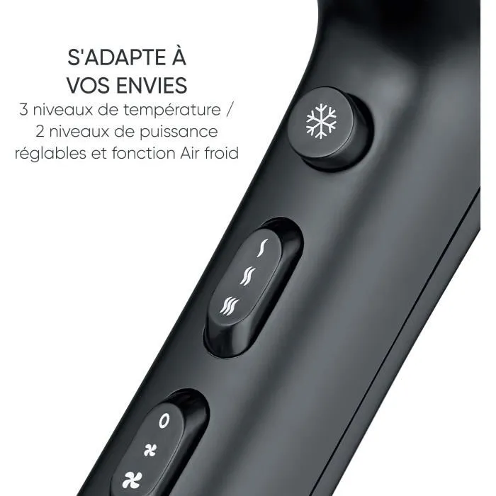 Severin Secador de Pelo HT 0165 2100 W con Difusor, Concentrador, Cable Retráctil, 3 Ajustes de Temperatura - Negro