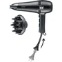 Severin Secador de Pelo HT 0165 2100 W con Difusor, Concentrador, Cable Retráctil, 3 Ajustes de Temperatura - Negro