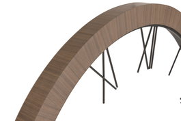 DKD Home Decor Reloj Sixties Curva Elegant Marron Negro 140x140x8 cm