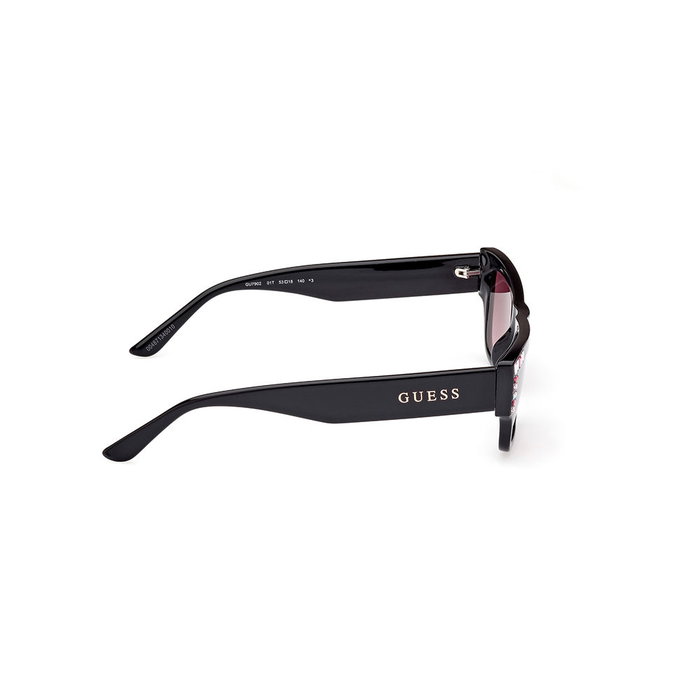 GUESS Gafas de Sol GU7902 01T para Mujer, Montura Negra Rectangular, Cristal Burdeos Degradado, 53 mm, Patilla 140 mm