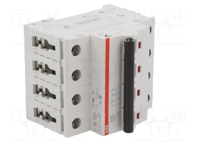 ABB S200 Interruptor magnetotérmico 4 polos 50A 6kA ABB S200 Interruptor magnetotérmico 4 polos 50A 6kA
