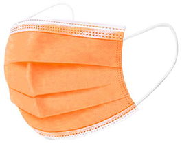 Mascarilla Quirurgica Iir 3 Capas Desechable Galmask Infantil Naranja Paquete De 10