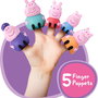 Deqube Peppa Pig: 5 Marionetas De Dedos Familia Para Baño Goma +12 Meses