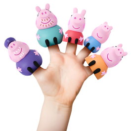 Deqube Peppa Pig: 5 Marionetas De Dedos Familia Para Baño Goma +12 Meses