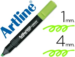 Artline Rotulador Fluorescente EK-660 Verde Punta Biselada Tinta Resistente 1-5 mm