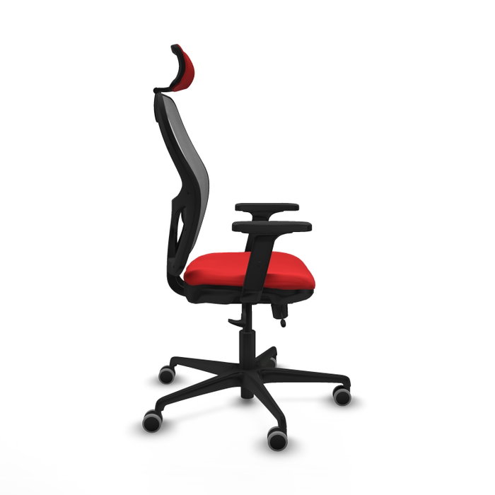 PIQUERAS Y CRESPO Silla de oficina Jorquera con mecanismo Sincro/Traslack Rojo y Gris
