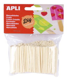 APLI Set de 5 bolsas de mini palillos de madera natural de 5 cm (500 unidades por bolsa)