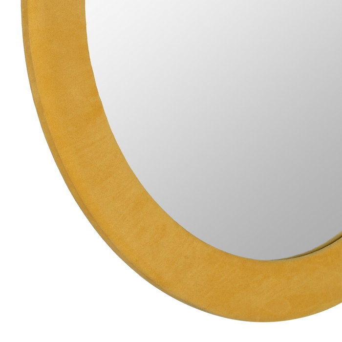 Espejo Redondo Mostaza Mdf-Tejido 80 X 4 X 80 cm