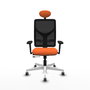 PIQUERAS Y CRESPO Silla de oficina Motilla Naranja y Negro