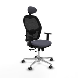 PIQUERAS Y CRESPO Silla de oficina Jorquera Gris oscuro/Negro con mecanismo Sincro/Traslack