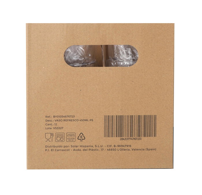 La Mediterranea Vaso Refresco 450 ml (Pack de 24 unidades)
