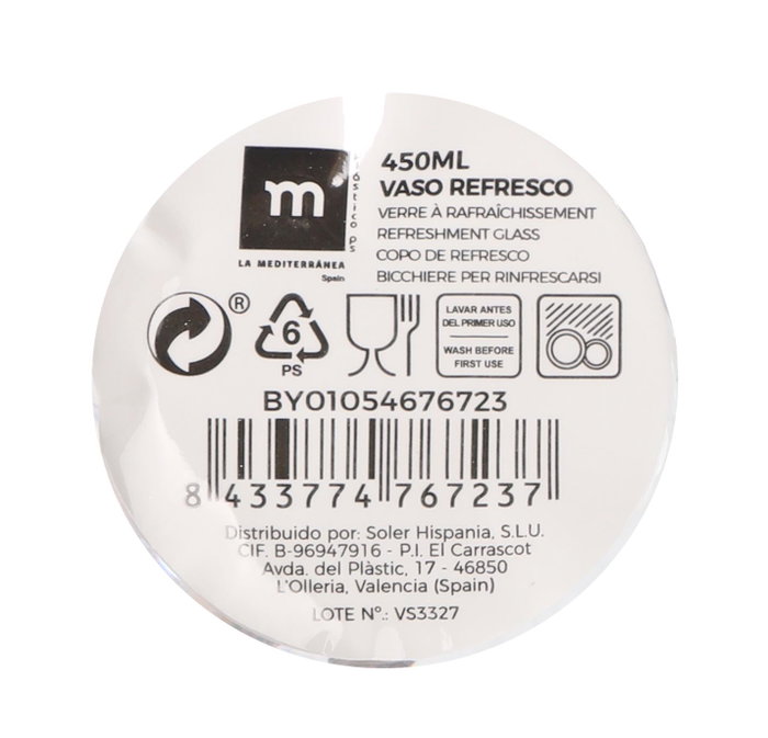 La Mediterranea Vaso Refresco 450 ml (Pack de 24 unidades)