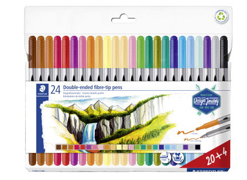 STAEDTLER 3200 Design Journey Estuche de 12 Rotuladores Doble Punta Colores Pastel STAEDTLER 3200 Design Journey Estuche de 12 Rotuladores Doble Punta Colores Pastel