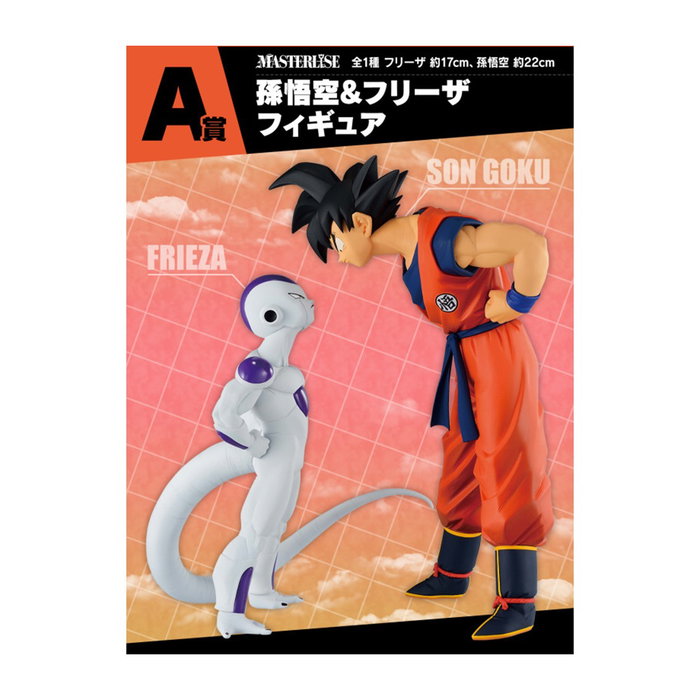 Ichiban Kuji Lotería Banpresto Battle On Planet con Figuras de Son Goku, Freezer y Krilin Masterlise de 15-22 cm