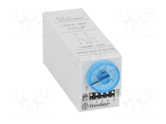 FINDER Relé de tiempo Serie 85 230VAC DPDT