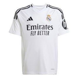 Camiseta de Fútbol de Manga Corta para Niños Adidas Real H Jsy Blanco