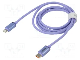 Baseus Lightning a USB-C Crystal Shine 20W PD 1.2m fioletowy