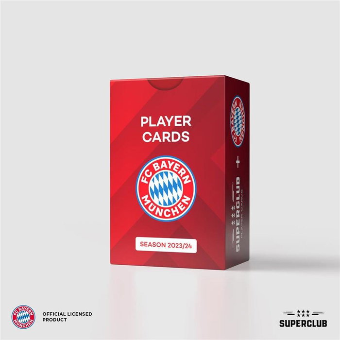 Asmodee Superclub Bayern München Player Cards 2023/24 - Expansión 80 Cartas (1 Dorada) con Plantilla Oficial, Juego en Inglés Asmodee Superclub Bayern München Player Cards 2023/24 - Expansión 80 Cartas (1 Dorada) con Plantilla Oficial, Juego en Inglés