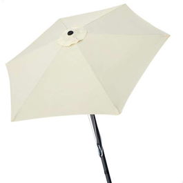 Aktive Parasol de Terraza Redondo 300 cm con Chimenea y Mástil de Aluminio 4.8 cm, Tela de Poliéster 160 GSM