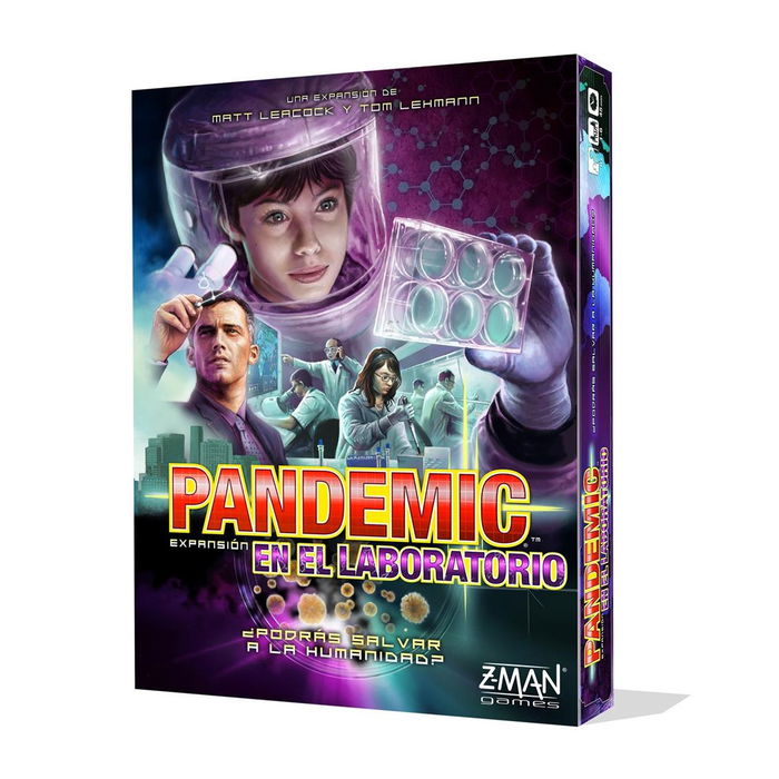 Z-Man Games Pandemic: En el Laboratorio - Juego de Mesa Expansión en Español ZM7112ES - Compatible con Pandemic y 'Al límite', 1 a 8 Jugadores, 45-60 min, +8 años