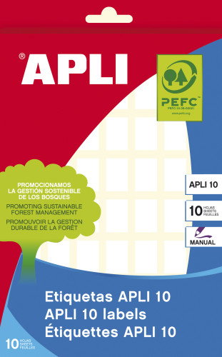 Apli Etiquetas Adhesivas Blancas 12x18 mm, 560 unidades