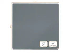 Nobo Premium Ecolabel Tablero de anuncios fieltro gris 1200x1200 mm