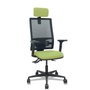 PIQUERAS Y CRESPO Silla Bormate con Mecanismo Asincro, Malla Negra y Asiento Verde Oliva