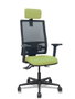 PIQUERAS Y CRESPO Silla Bormate con Mecanismo Asincro, Malla Negra y Asiento Verde Oliva