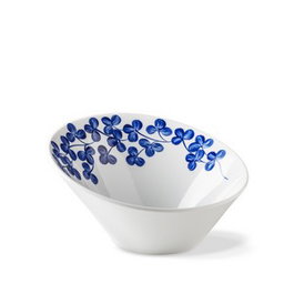 Langenthal Bol Inclinado Indigo Trebol 21 cm de diámetro x 11 cm de alto - Porcelana, Color Clover (Set de 6)