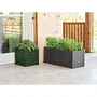 TERAPLAST JARDINIERE TRAMA001 42X40CM - Reserva de agua y pies ajustables - Forest Green