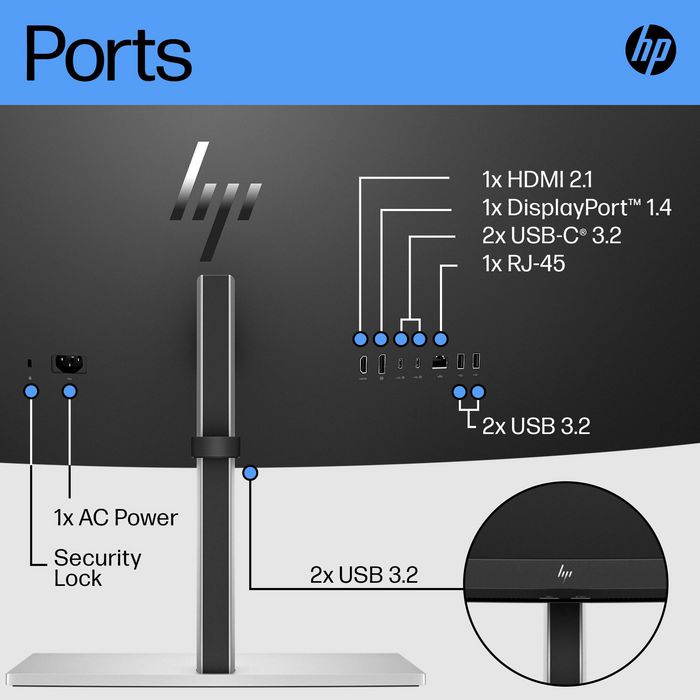 HP E45c G5 Monitor Curvo 44.5 pulgadas Dual Quad HD 165 Hz