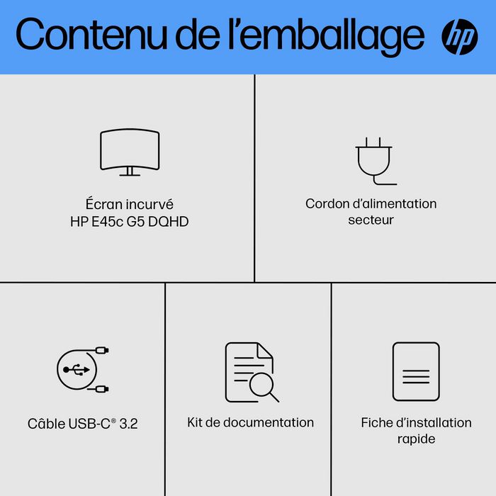 HP E45c G5 Monitor Curvo 44.5 pulgadas Dual Quad HD 165 Hz