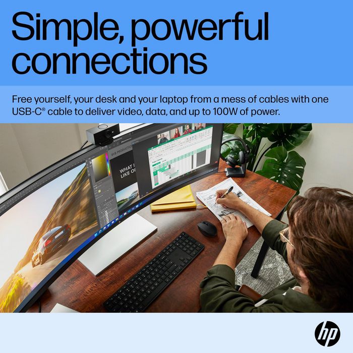 HP E45c G5 Monitor Curvo 44.5 pulgadas Dual Quad HD 165 Hz