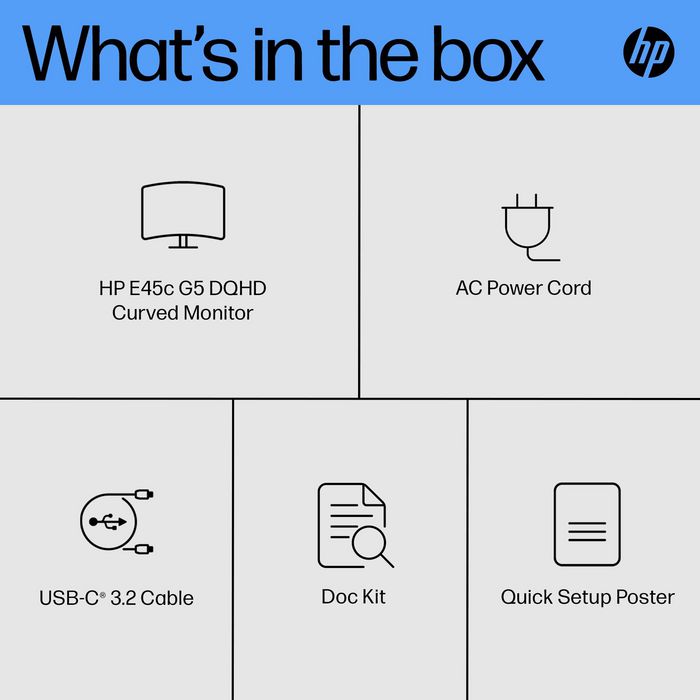 HP E45c G5 Monitor Curvo 44.5 pulgadas Dual Quad HD 165 Hz