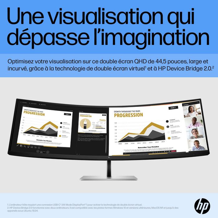 HP E45c G5 Monitor Curvo 44.5 pulgadas Dual Quad HD 165 Hz