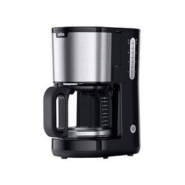 Braun Máquina espresso totalmente automática KF 1500, 1000 W, para café molido, jarra 10 tazas, color negro/edelstahl, con función anti goteo y apagado automático