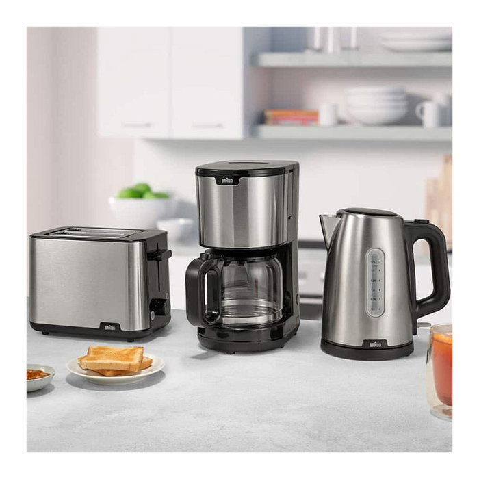 Braun Máquina espresso totalmente automática KF 1500, 1000 W, para café molido, jarra 10 tazas, color negro/edelstahl, con función anti goteo y apagado automático Braun Máquina espresso totalmente automática KF 1500, 1000 W, para café molido, jarra 10 tazas, color negro/edelstahl, con función anti goteo y apagado automático